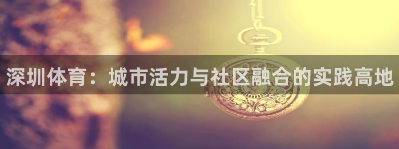 熊猫体育app官方入口：深圳体育：城市活力与社区融合的实践高地